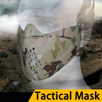 Taktisk Paintball Masker Sikkerhed Udendørs Sport Halve Ansigt Jagt Skydning Maske Mænd Kvinder Airsoft Beskyttende Militære Hær Masker