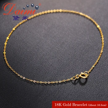 DMBGC002 Rent Guld Armbånd 18K Gul Guld Kæde Armbånd Til Kvinder