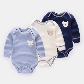 2019 nye Baby Bodyer bære lange Ærmer boy ' s sæt Overordnede bomuld infant piger Buksedragt Nyfødte Tøj 3Pcs/lot 5 stilarter