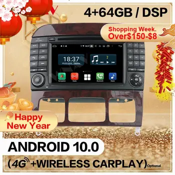 128GB 2 din-BENZ S-Klasse W220 Android 10.0 Skærmen Car Multimedia Afspiller Bil Video Audio Radio GPS Navi-hovedenheden Auto Stereo