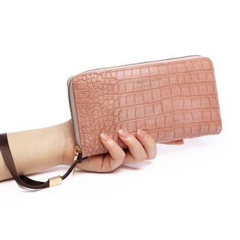 Kvinder krokodille mønster lang tegnebog multifunktions-kortholderen stor kapacitet telefon taske coin purse kvinder-armbånd håndtaske tegnebøger
