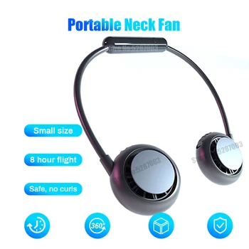 Mini-USB-Bærbare Fan Hals Med Genopladeligt Batteri, Lille Skrivebord 3 Gears Fans Sommeren håndholdte Luft Køler Balsam til Rummet