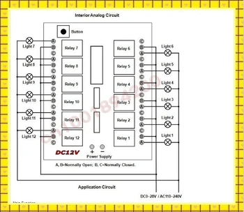 Gratis forsendelse 12V 12CH Fjernbetjeningen Skifte RF Wireless Transmitter Receiver Lære Kode 8 Typer Arbejde Måde 315/433 Max 5A 250VAC