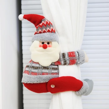 Jul Dukke Gardin Spænde Santa Claus, sne mand, Elk Vindue Vedhæng Lås Hjem Dekoration til Xmas Jul 2021 Nye År Varer