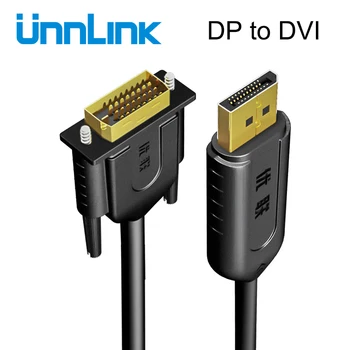 Unnlink Displayport (DP til DVI Kabel Konverter Adapter FHD 1080P@60Hz for grafikkort til Bærbar Desktop-Computer Projektor Skærm