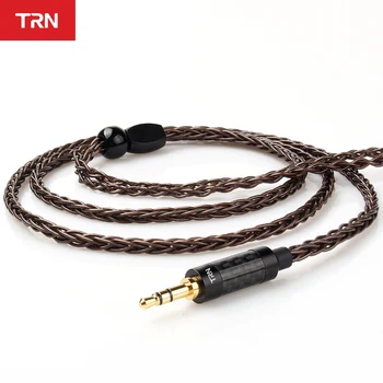 TRN T4 8 core Enkelt Krystal Kobber Kabel Med 2,5/3,5 mm hovedtelefon kabel-MMCX/0.75/0.78 MM PIN-TRI Starlight i3 i4 BLON BL03 BL05