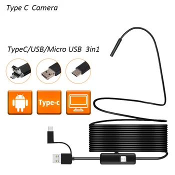 Android-inspektionskamera 5,5 mm Linse 1M 2M Wire, USB-Rør Inspektion OTG USB Endoskop Endoskop Kamera Reparation