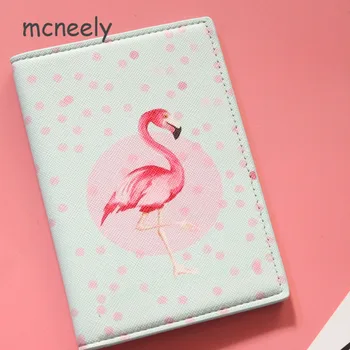 Mcneely Elegante Flamingo Udskrivning Passport Indehaveren Kvinder PU Læder kortholder Rejse Pas Dække Kreditkort sag 15 Farver
