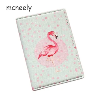 Mcneely Elegante Flamingo Udskrivning Passport Indehaveren Kvinder PU Læder kortholder Rejse Pas Dække Kreditkort sag 15 Farver