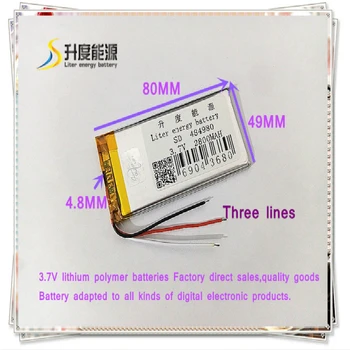3 line 484980 3,7 V 2800mAh 505080 Polymer lithium-ion / Li-ion-batteri i tablet pc-POWER BANK mobiltelefon