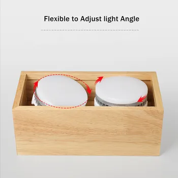 [DBF]Nordic Wood Square LED Surface Mount Downlight + Udskiftelige LED-Lampe 14W 18W 24W LED Spot Lys i Stue, Soveværelse