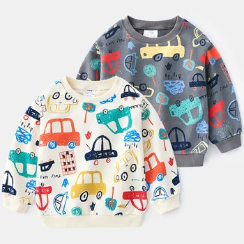 Baby Bil Sweatershirt 2021 Foråret Børne Tøj Toddler Mode Print-Toppe børne-O-Neck Pullover Outwear for Drenge 2 5 7year