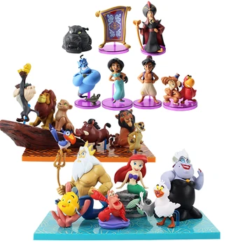 Prinsesse Aladdin + Jasmin: figur toy Onde Abe, Tiger og Hans Lampe Havfrue Kongen af Løven Simba PVC-Action Figur Model Toy