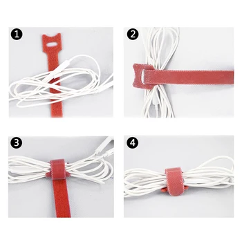 100PCS/Set Candy Farve datakabel Uafgjort Nylon Hook og Loop Kabel Ledninger, Kabel-Nitte Markør Stropper Power Wire Management 17693