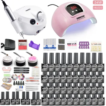 40/30stk Gel Negle Sæt 120/54W UV-Lampe Nail Dryer For Manicure Gel El-Søm Bor Til nailart Cutter Værktøjer