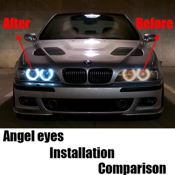 Hvide Ultra Lyse Fejl 6000K LED Pære h8 / h11 LED Angel Eyes Markør for BMW 2008-2011 1 Serie E81 Coupe 240W/par