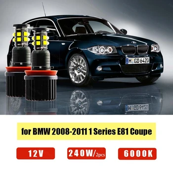Hvide Ultra Lyse Fejl 6000K LED Pære h8 / h11 LED Angel Eyes Markør for BMW 2008-2011 1 Serie E81 Coupe 240W/par