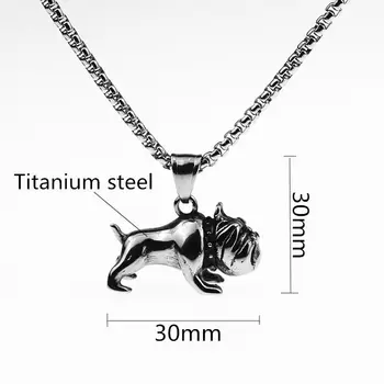 Nye rustfrit stål 316L halskæde personlighed 3D fransk bulldog titanium stål vedhæng hip hop smykker venskab gave