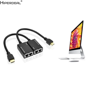 HIPERDEAL HDMI Over RJ45 CAT5e CAT6 LAN Ethernet-Balun Extender Repeater Op til 100ft1080P Oct30 HW