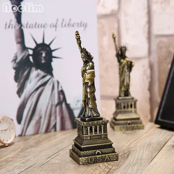 NOOLIM Antik Bronze Statue of Liberty Replica Model Metal Amerikanske New York Figur Verden Berømte Vartegn Arkitektur