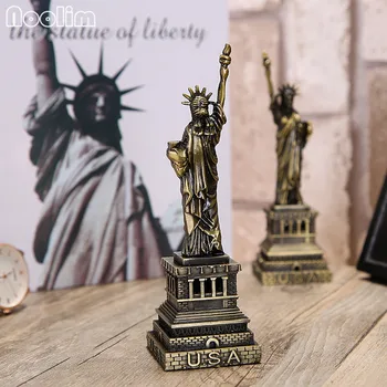 NOOLIM Antik Bronze Statue of Liberty Replica Model Metal Amerikanske New York Figur Verden Berømte Vartegn Arkitektur