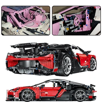 1:10 Bugattied racing bil 1.9 kg Samle byen technic byggesten simulation model mini mursten pædagogisk legetøj for børn