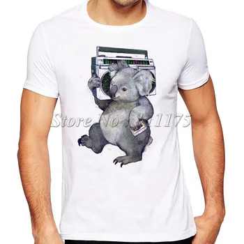 2019 Nyeste Sjove Musik koala Trykt T-Shirt Mænd er Sommer Cool Design Toppe Brugerdefinerede Hipster Tee