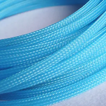 Kabel-Ærmer 3/4/6/8/10/12/16/18/20/25/30mm himmel blå PET 3 Wire tætte Slangeskind wire mesh nylon spiral wrapping-kabel-sæt