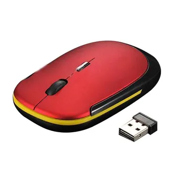 Ultra-Slim Mini USB Wireless Optical Wheel Mouse Mus for Alle Bærbare HP-Dell(red)