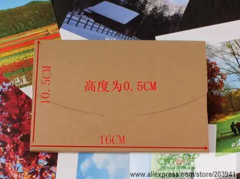 Gratis Forsendelse 50stk Vintage Blank Kraftpapir DIY Multifunktion Kraft Konvolut postkort box Sort Pakke papir 3 Farver 350g