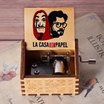 2020 nyeste design La Casa De Papel bella ciao Music Box Tema Musik Træ-Håndsving venner, fans studerende Gaver, Fødselsdagsgave