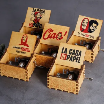 2020 nyeste design La Casa De Papel bella ciao Music Box Tema Musik Træ-Håndsving venner, fans studerende Gaver, Fødselsdagsgave