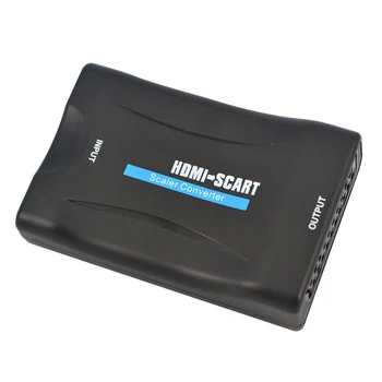 1080P HDMI-kompatibel til SCART Video Audio Fornemme Converter HD-Receiver Til TV Med Power Adapteren Understøtter Lyd Adapter