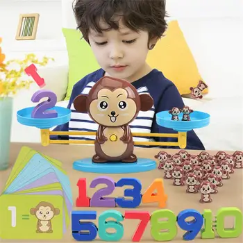 Matematik Match Spil yrelsen Legetøj Abe Katten Matche Balancing Skala Antal Balance Spil til Børn Pædagogisk Legetøj for at Lære at lægge sammen og trække fra