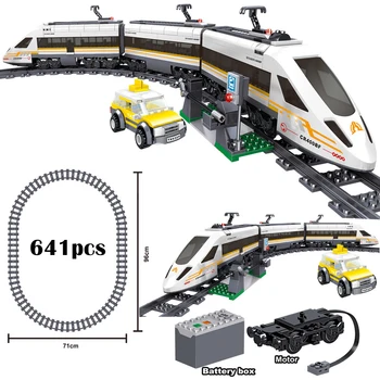 641pcs Technic batteridrevne Elektriske Tog Fuxing high-speed Rail byggesten Mursten Gave Legetøj for Børn 17940