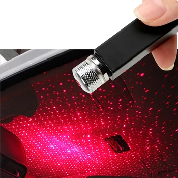 LED-Bil Tag-Stjernede Nat Lys Projektor Atmosfære Galaxy Lampe USB-Dekorativ Lampe Justerbar Flere Belysning Effekter