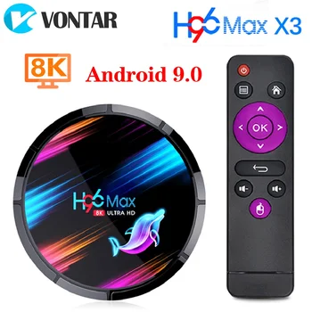 H96 ANTAL X3 Android-9.0-TV-Boksen Amlogic S905X3 Quad Core 4GB 128GB 64 GB Dual Wifi 1000M BT4.0 8K Google butikken H96MAX Set-top boks