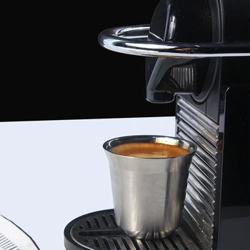 80ml 160ml Sæt af 2, Espresso Krus dobbeltvægget Rustfrit Stål Espresso Kopper Sæt,Isolerede Og Krus Sidste År, Let at Rengøre