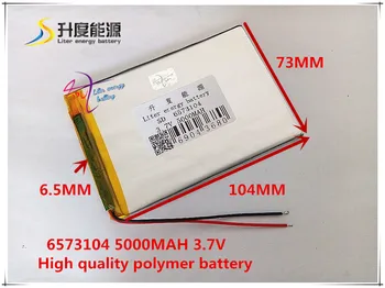 1 STK gratis fragt Størrelsen 6573104 3,7 V 5000mah Lithium polymer Batteri med Beskyttelse af yrelsen For Tablet-Pc ' er, PDA