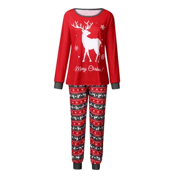 Jul Forældre-barn-Udstyr Pyjamas med Lange Ærmer Brev Print Pullover Stribede Bukser til Baby Sparkedragt Familie Matchende Udstyr