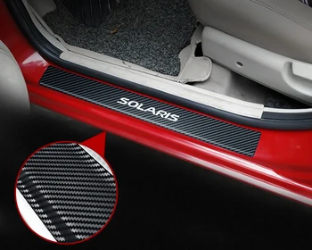 Bil styling Carbon Fiber Dør Karmen Scuff Plate Indretning Mærkat For Hyundai i10 i20 i30 Sonata Accent Tucson Elantra Tilbehør