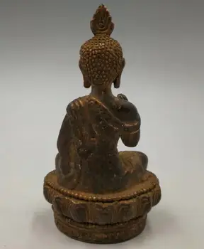 Indsamling archaize messing Sidde lotus Medicin Buddha statue håndværk