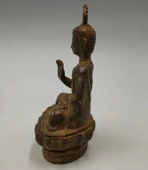 Indsamling archaize messing Sidde lotus Medicin Buddha statue håndværk