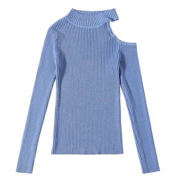 Sueter mujer invierno 2021 off skulder top efteråret lange ærmer kvinder sweater, pullover kvindelige solid strikket kvinder sweater 5233 50