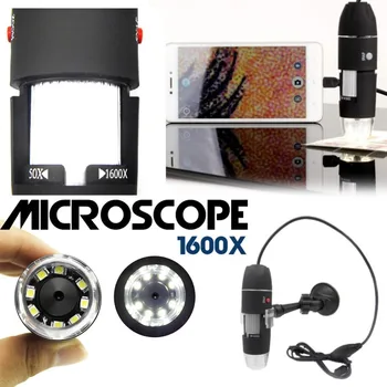 Mega Pixels 1600X 8 LED Digital Mikroskop USB Endoskop Kamera Microscopio Forstørrelse Elektroniske Stereo Pincet Forstørrelse 18049