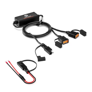 Vandtæt 12V Motorcykel Dual QC3.0 USB Hurtig Oplader SAE til USB Adapter Hurtig Oplader til Mobiltelefon, Tablet GPS