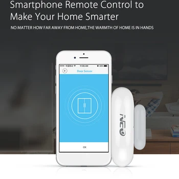 NEO Coolcam NAS-DS01W WiFi Smart Dør Vindue Sensor Kontakt Smart Home Detektor App Anmeldelsen Advarsler