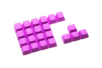 Taihao Gummi Gaming Keycap Sæt Gummibelagt Doubleshot Cherry MX-OEM-Profil 22 key magenta, lilla Neon Grøn Gul Lys Blå