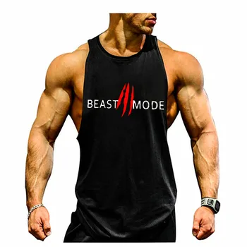 Beast mode bodybuilding vest for Mænd Bodybuilding sweatshirt Ærmeløs skjorte lavet af bomuld muskel sweatshirt toppen af fitnesscenter