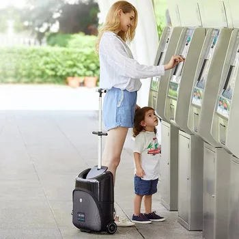 Nye Dovne rullende bagage kabine rejse kuffert kid vogn sag på hjul til baby bagage bil kan sidde carry-ons vogn box